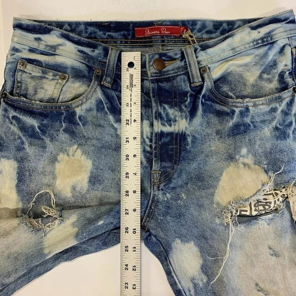 Strivers Row Men's Grey Birch Distressed Fit Raw Bleached Jeans Size 30x31 NWT - Picture 13 of 14